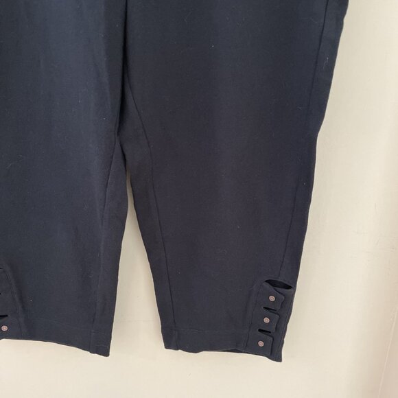 Soft Surroundings Straight Leg Crop Pull On Pants Size PXL Black French Terry - Picture 3 of 14